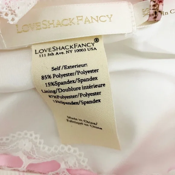 NEW LoveShackFancy Tallie Lace Two Piece Bikini Swim Bathing Suit Pastry Pink XS - Picture 2 of 3